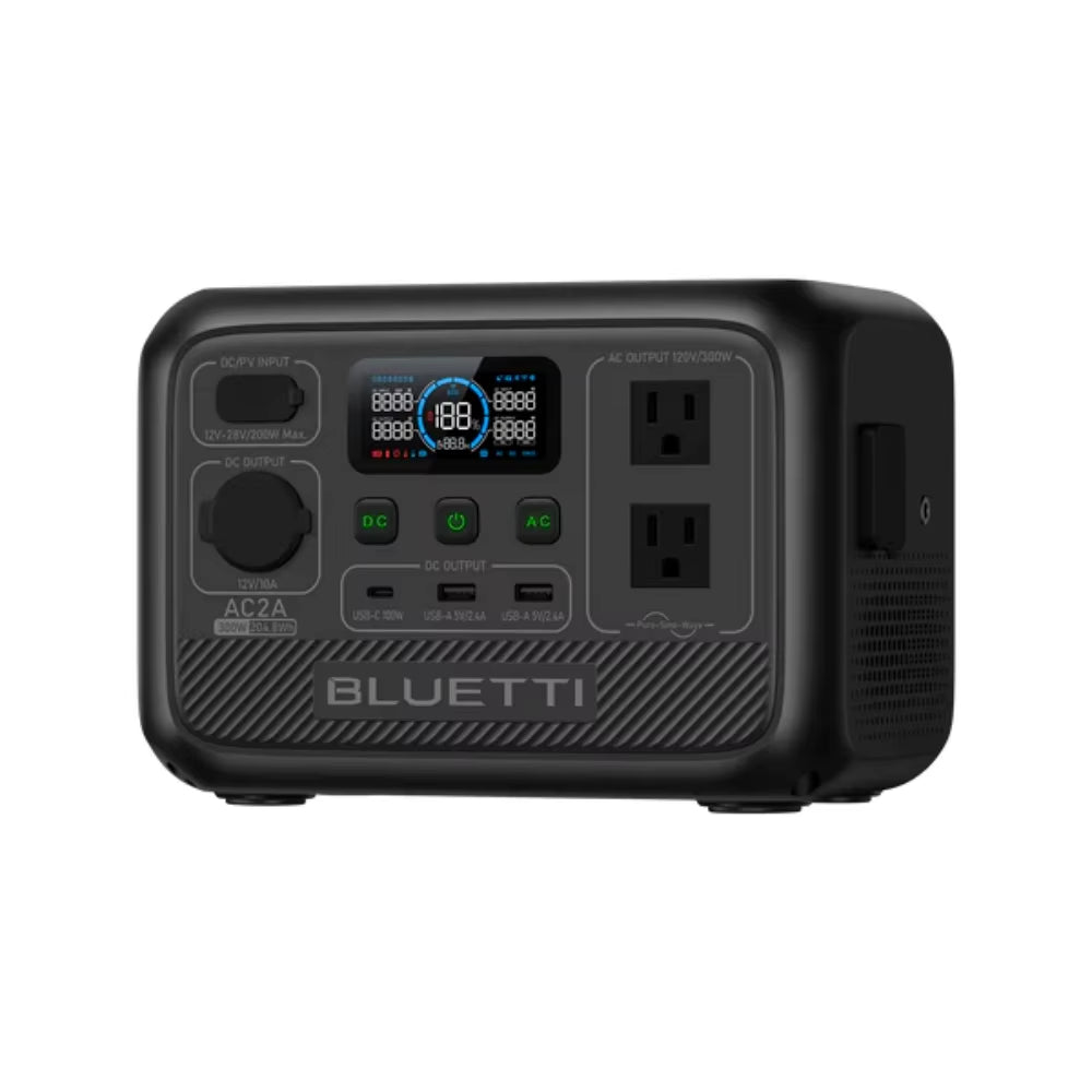 【US PLUG】 AC2A Portable Power Station | 300W 204Wh, Recharge from 0-80% in 45 Min., Solar Generator for Outdoor Camping
