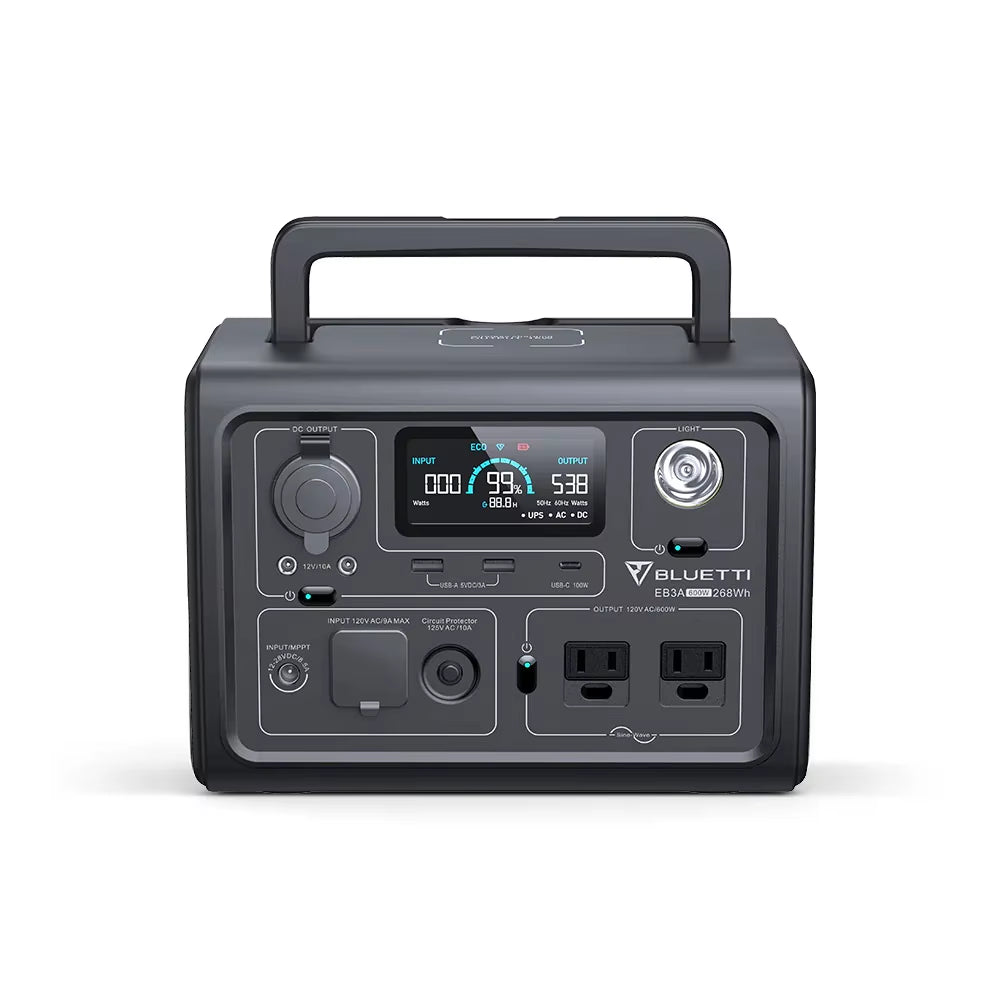【US PLUG】 EB3A Portable Power Station | 600W 268Wh, Solar Generator for Outdoor Camping
