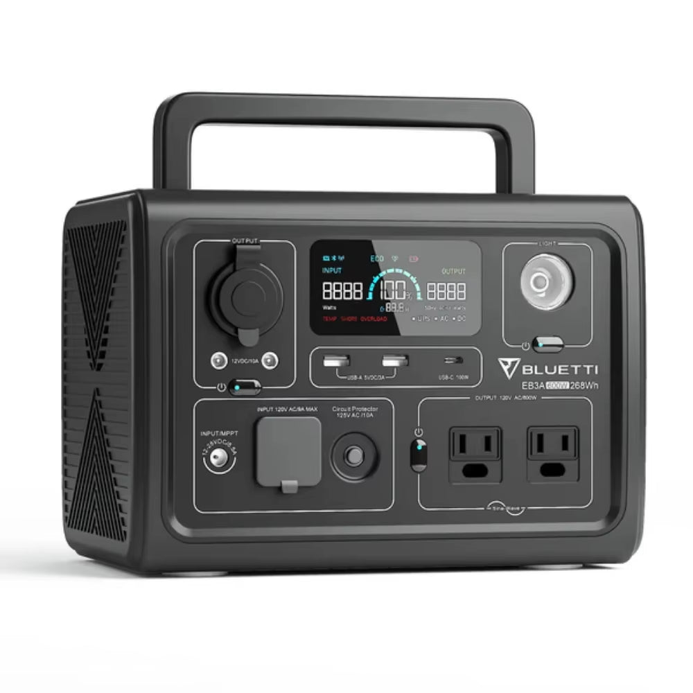 【US PLUG】 EB3A Portable Power Station | 600W 268Wh, Solar Generator for Outdoor Camping