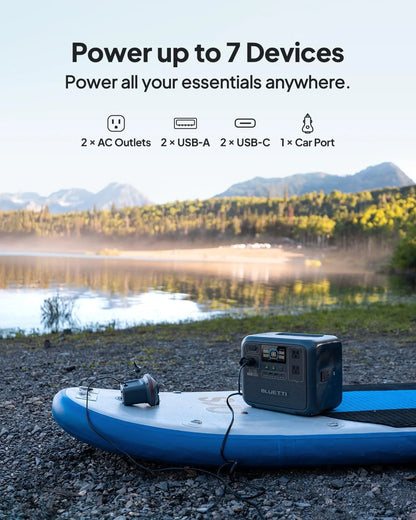 Portable Power Station AC70 with 100W Solar Panel Included, 768Wh Solar Generator with 2 1000W AC Outlets, 0-80% in 45 Min, Lifepo4 Power for Camping