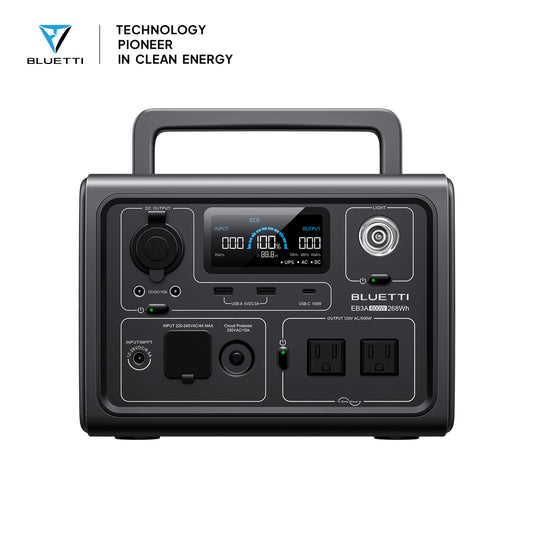 【US PLUG】 EB3A Portable Power Station | 600W 268Wh, Solar Generator for Outdoor Camping