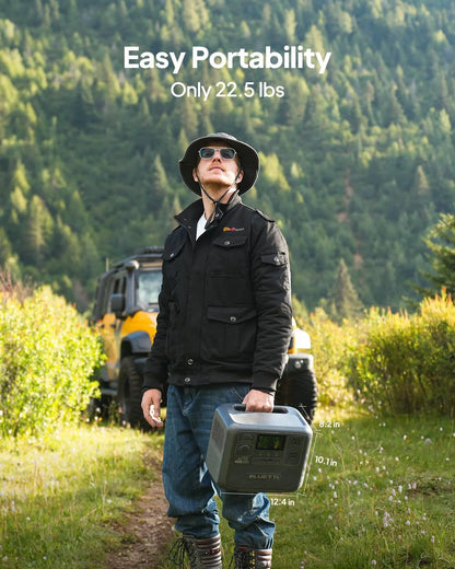 Portable Power Station AC70 with 100W Solar Panel Included, 768Wh Solar Generator with 2 1000W AC Outlets, 0-80% in 45 Min, Lifepo4 Power for Camping